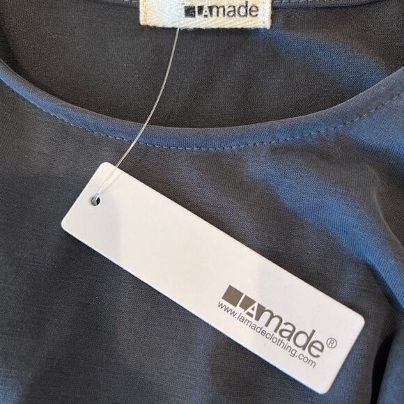 LAmade Maxi Peach Skn Blue -Gray Dress Sz.XS NWT - Picture 3 of 7